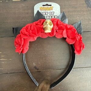 Spirit Red and Black Day of the Dead Headband